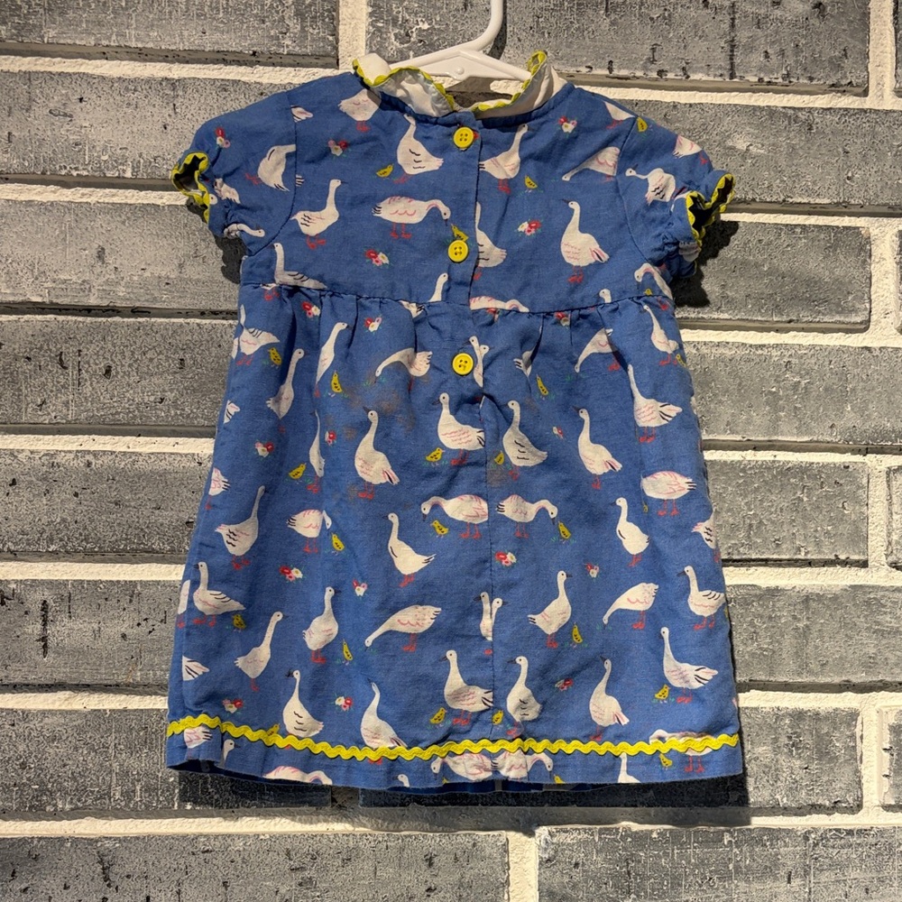 Baby Boden Blue Dress with Goose Pattern Size 6-12 months - Picture 3 of 6